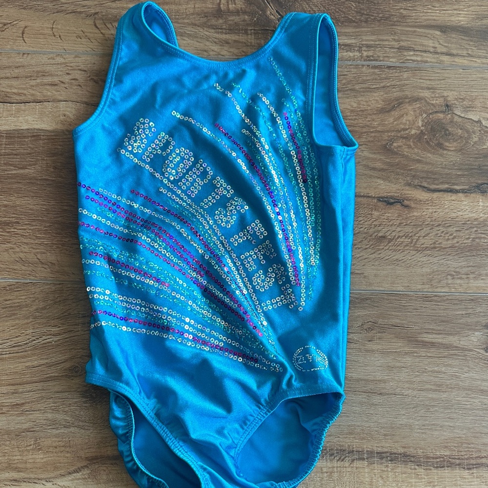 Blue Sequin Gymnastics Leotard